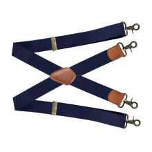 Men's Fashionable Elastic Suspenders X Back Clip-Navy Blue