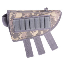 Tactical Cheek Rest Riser Buttstock Cover Molle Bullets Ammunition Pouch Bag Ammo Shell Reload Carrier Cartridges Holder Shooting Gear