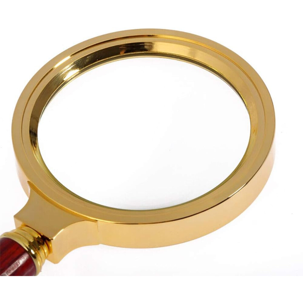 Ergonomic Magnifier, Wooden Handle 10X Magnification Glass Lens for Clear Image and Sharpness