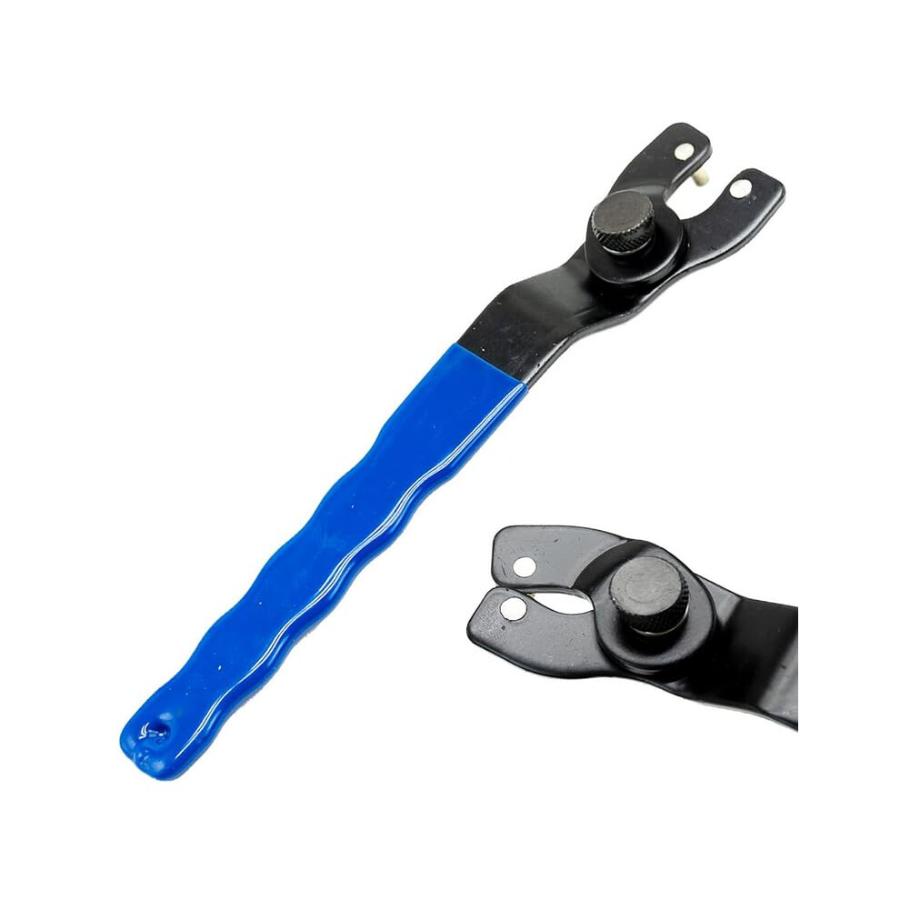 Angle Grinder Adjustable Spanner, Universal 1052Mm Pin Key Wrench Locknut Grinder Wrench With Nonslip Plastic Coated Grip (Blue Black) Ref: 7886 9412369751188