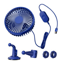 Portable USB Car Fan With Adjustable Angled Suction Cup Mount 360 Rotation Cooling For Office Truck Tent Home Vehicle Grille USB Fan