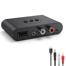 Audio Virtuoso, Bluetooth Receiver for Seamless Music Streaming, Multi-Device Compatibility, Crisp Audio Performance, Save & Sync, RCA And 3.5mm