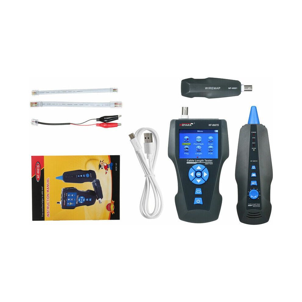 Professional Cable And Network Tester, Continuity Test & Wire Tracker For Rj45 Rj11 Ethernet Cable Tester, Measure Cable Length With Ac Interference 9128293318990