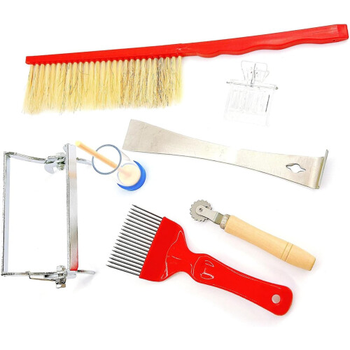 Beekeeping Tools 7pcs/set Beekeeping Equipment Kit Feeder Brush Queen Catcher Mark Cleaning 1