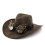 Punk Sueded Cowboy Cap With Western Design Goggles Roll-coffee 1