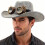 Punk Sueded Cowboy Cap With Western Design Goggles Roll-coffee 2