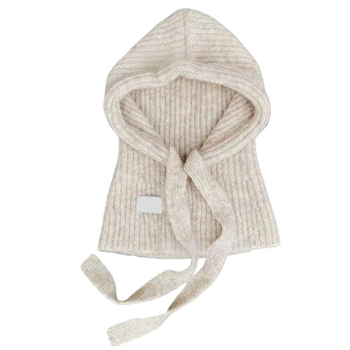 Korean Styles Knitted Balaclava Hat Adjustable Tie Scarf-8