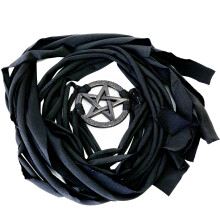 Long 135cm Metal Belt Star Pattern Buckles for Fast-Black