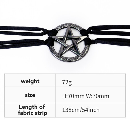 Long 135cm Metal Belt Star Pattern Buckles for Fast-Black 2