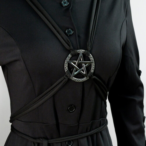 Long 135cm Metal Belt Star Pattern Buckles for Fast-Black 1