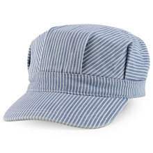 Premium Stripy Cotton Command Hat For Adult-Children light blue
