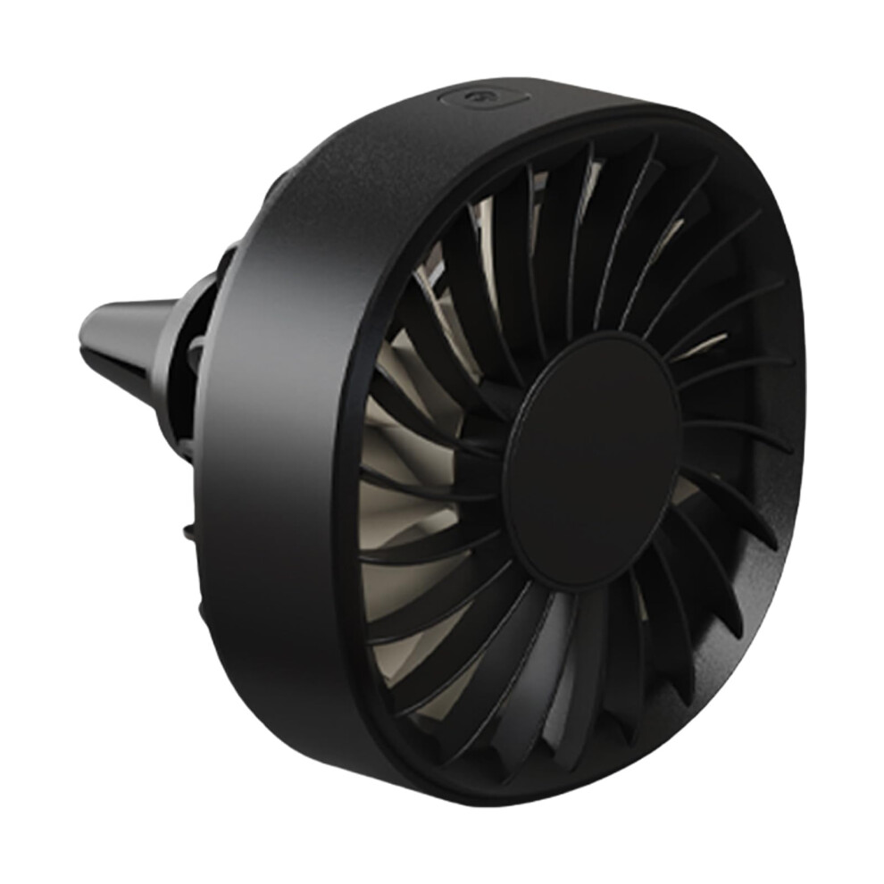 360 Rotating Usb Car Fan With Led Lights Quiet Clip On Mininature Air Circulators For Car Trucks Silents Fan Black 9189345817601