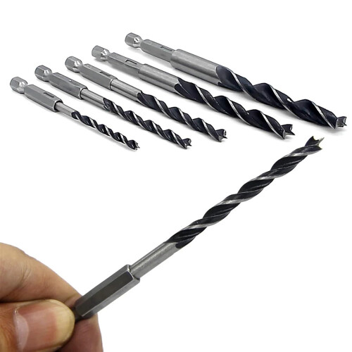 Hex Handle Drill Bit with Three Tips for Wood and Metal Drilling 2pcs 10mm 1