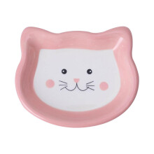 Pet Food Container in Saucer Shape for Cats And Small Dogs, pink