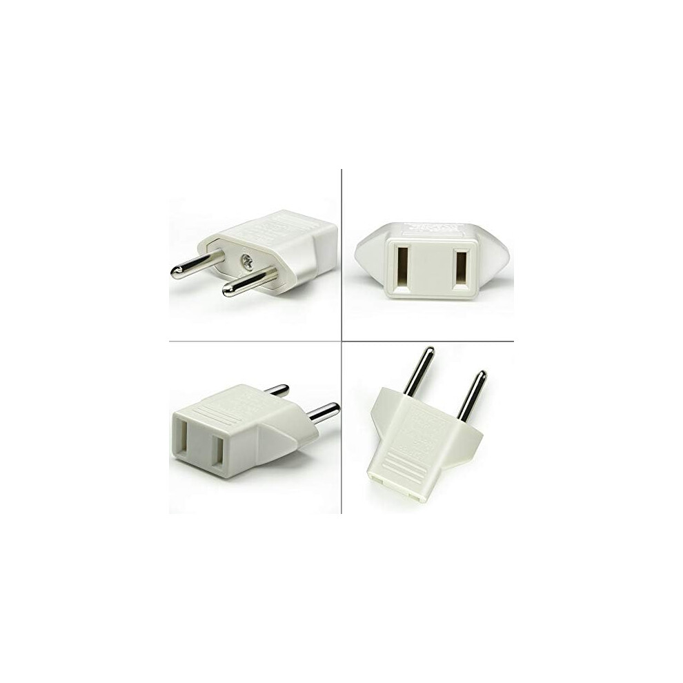 Travel Essential: Compact And Lightweight American To European Adapter, Safe And Reliable Copper Pin Fireproof Shell Us To Eu Travel Plug Adapter For 9128293319744