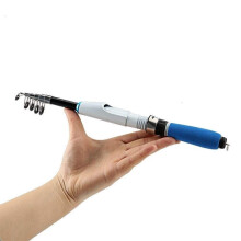 AntiSlip Short Telescopic Fishing Rod Mini Spinning Ultra Light Casting Rod (Color: White, Size: 1.0m)