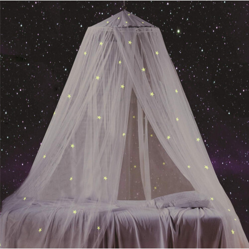 Στέγαστρο Princess Galaxy, Θόλος 250cm X60cm, Λευκός Πολυεστέρας με Στήριγμα από Ατσάλινο