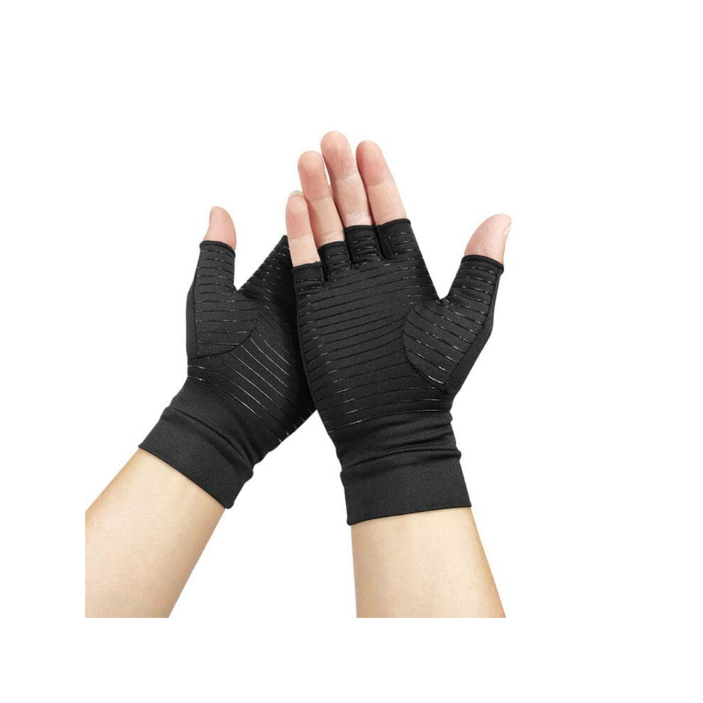 Copper Compression Arthritis Gloves, Rheumatoid Osteoarthritis Wrist Support, Pain Relief, 1 Pair