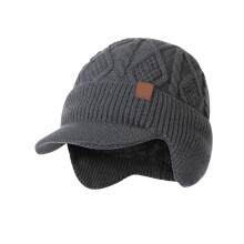 Fashion Knit Winter Hat with Thickened Plush Lined Warmth-Gray