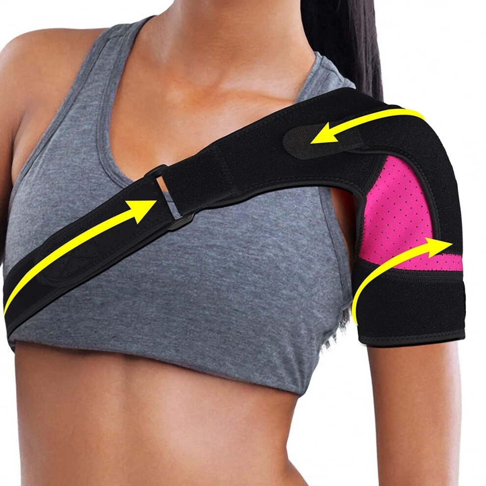 Adjustable Shoulder Support with Neoprene Brace for Stability and Pain Relief for Shoulder Injuries for Left/Right