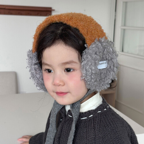 Kids Winter Ear Muffs Knit Construction Soft Interior-Green 2