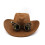 Punk Sueded Cowboy Cap Classical Western Design Roll-Khaki 1