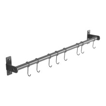 Soporte de pared para ollas y sartenes, riel multifuncional de acero inoxidable con ganchos deslizantes para organización y almacenamiento en la