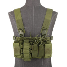 Tactical Chest Rig Magazine Pouch Camouflage Ammo Holder Molle Vest M Black,Grey
