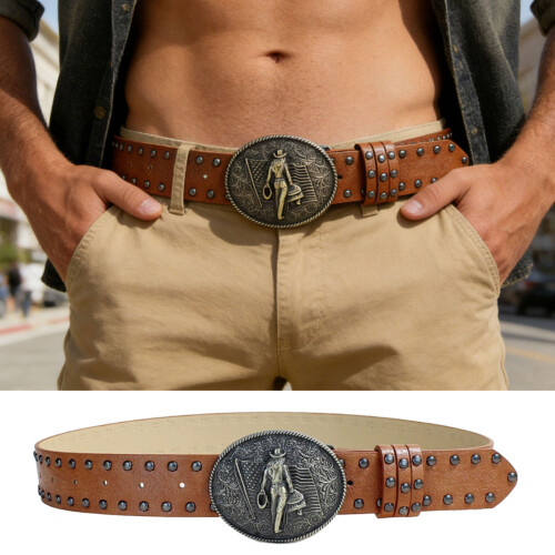 Quick Release Snap Buckles Belt Durable PU Leather Wide 3.8cm-D 2