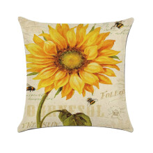 Vierkante kussenhoes, vintage decoratieve kussenhoes van linnen en katoen voor terras, bank, fauteuil, tuin, kantoor, bed, 45 x 45 cm, meerkleurig