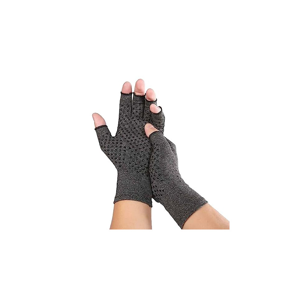 Fingerless Compression Arthritis Gloves for Men  Women  Breathable Pressure Gloves for Support  Warmth  Relief Pain (Medium)