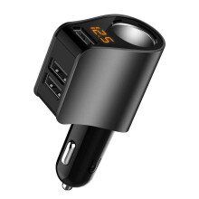 Indicateur de charge, 3 ports USB à charge rapide, protections multiples pour une sécurité optimale, chargeur de voiture universel pour iPhone et