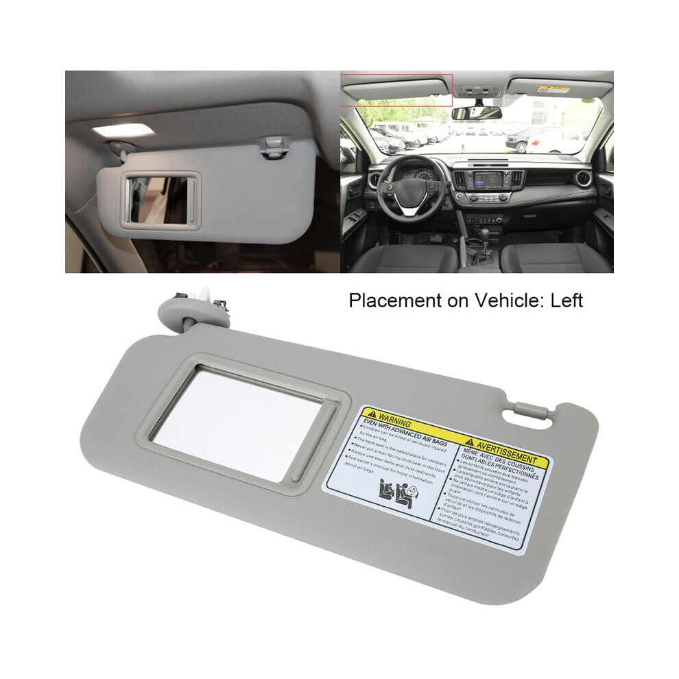 Sun Visor For Toyota Rav4, Driver Side Sunshade With Mirror And Oe Fitment Left Side Sun Visor Replacement, Factory Tested Abs Construction, Light 9128293320658
