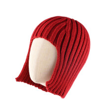 Modieus winteraccessoire gebreide mutsen pruik oorkleppen-Rood