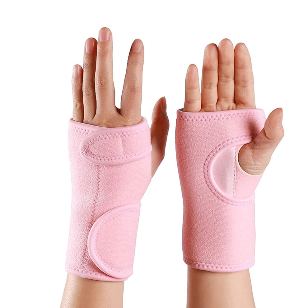 Pink Wrist Splint For Carpal Tunnel, Supports Joint Pain, Arthritis, Adjustable Strap For Fractures, Relieves Pain Left Hand