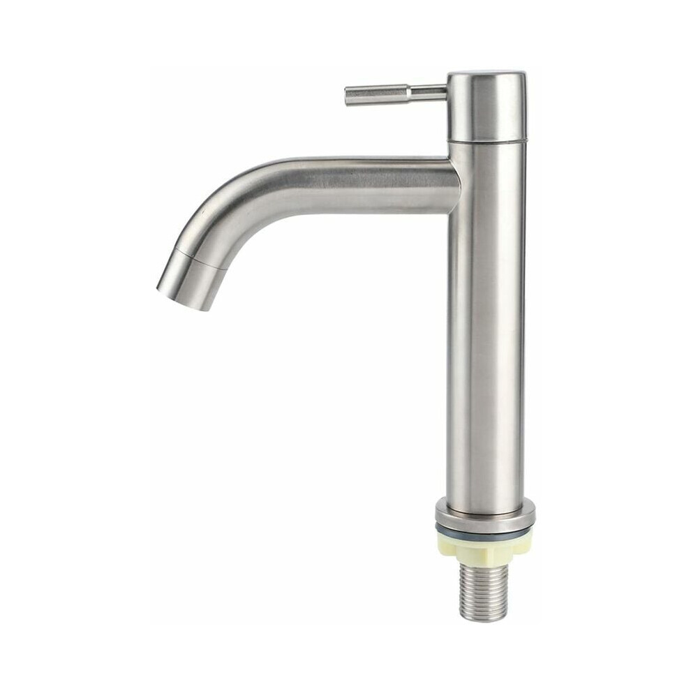 Eco-Friendly Upgrade, Single Cold Faucet Stainless Steel, Modern Style Combines Aesthetic Appeal With Practical Functionality, Durable Build 9190834282787