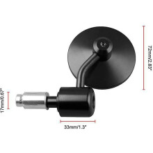 Oglinzi retrovizoare universale negre pentru ghidon, oglinzi laterale pentru motocicletă cu vizibilitate sporită, diametru 7 cm, aluminiu 6061CNC,