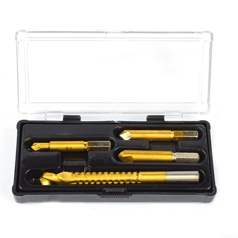 4Pcs Hss Screw Extractor Set For Removing Broken Screws And Bolts With Saw Drill Bit For Woodwork 9189345821813
