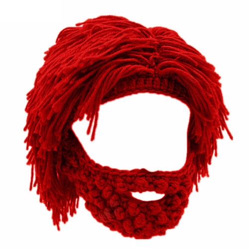 Elastische pruikmutsen met de hand gebreid voor comfort-Rood
