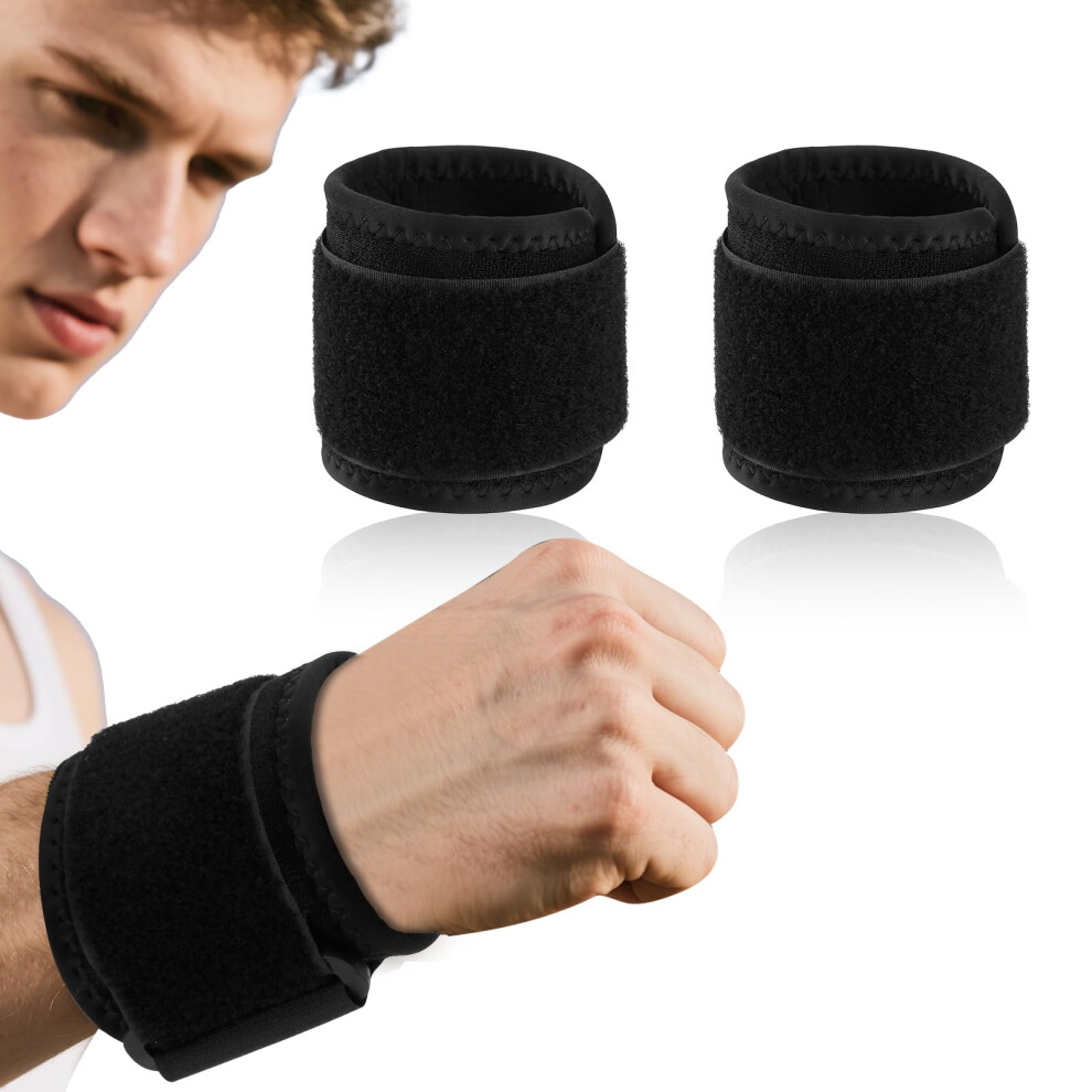 Compression Wrist Brace Straps 2 PCS Adjustable for Tendonitis, Arthritis Relief