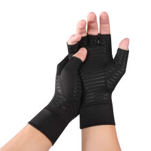 Upgraded Half Finger Arthritis Gloves for Stiff Joints, Carpal Tunnel, Rheumatoid Pain, L