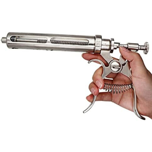 Beef Syringe Gun, Adjustable Continuous Syringe for Cattle, Goats, Pigs, 30/50 Cc