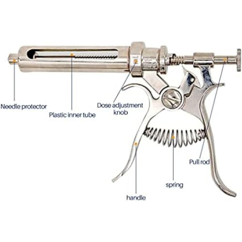 Beef Syringe Gun, Adjustable Continuous Syringe for Cattle, Goats, Pigs, 30/50 Cc 1