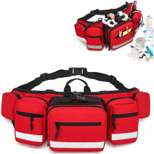 First Aid Waist Bag, Professional First Aid Bag, Empty Bag, Adjustable for Car, Home, Office