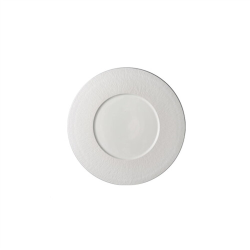 30.5 cm black dinner plate, set of 6 modern ceramic tableware, stackable B standard size.