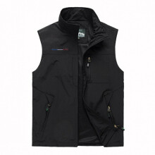 Men's Thin Sleeveless Vest with Many Pockets Lightweight Quick Drying 4XL Black