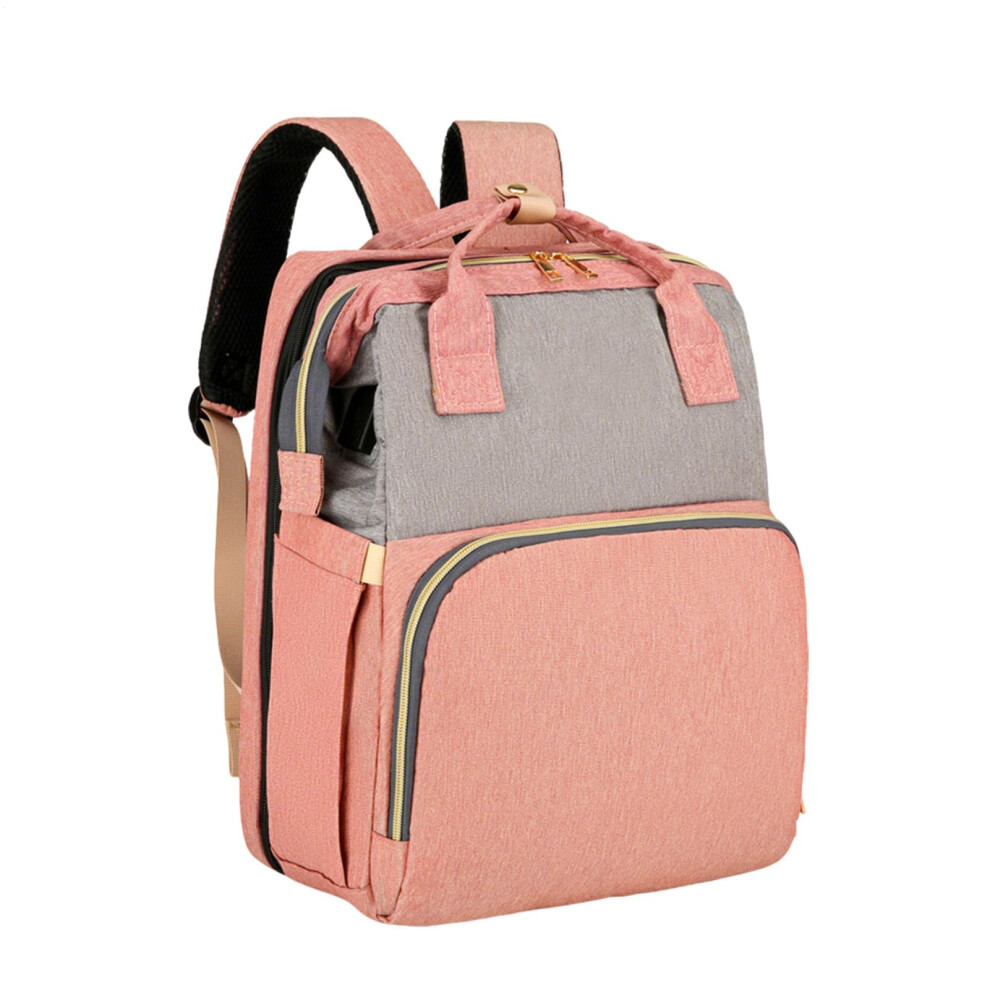 Baby Changing Bag, Large Capacity Nappy Backpack, Multifunctional Travel Backpack, Waterproof, Pink