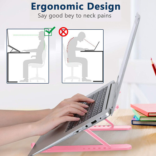 Support pour ordinateur portable réglable, construction robuste, rangement facile, design pratique. Construction durable pour une posture saine, 2