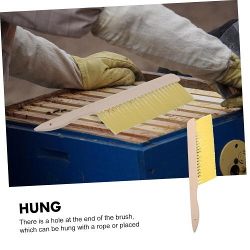 Beekeeping Tool Bee Hive Brush Wooden Handle Beekeeper Brush for Beekeeping Bee Sweeping Brush 2