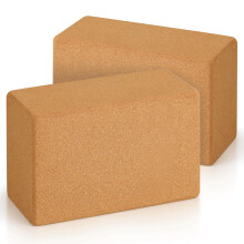 MADOG Cork Yoga Blocks 9 x 6 x 4 Inch Density Natural Cork Yoga Equipment for Stretching Flexibility Balance Fitness Pilates Pack of 2